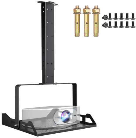 Salange Support Videoprojecteur Plafond,RéGlable en Hauteur pour Projecteur, Universel Support Mural Videoprojecteur Retroprojecteur, Guide-CâBles CachéS, Charge Lourde,pour Home CinéMa et Bureau