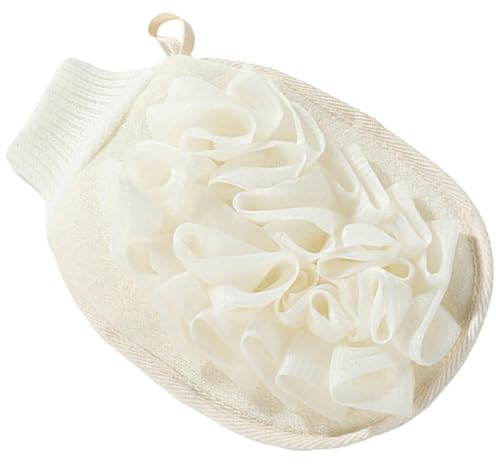 Ciieeo Double Sided Skin Scrubbing Glove for Effective Body Exfoliation Made of Flax for Gentle Exfoliating Treatments and Massages Soft and Sturdy Bath Mitt in Bathroom