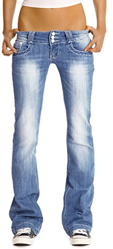 bestyledberlin Damen Jeanshosen, Hüftjeans, Bootcutjeans j97y 42/XL