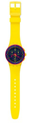 Swatch Montre à Quartz Unisexe Glow Loom 42 mm, Bracelet