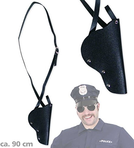 Polizei-Schulterholster ca. 90 cm, Polizei, Karneval, Accessoire, Polizeiholster, Holster; Schulterholster, Pistolentasche, Gürtelpistolentasche, Rollenspiele, Karnevalzubehör, Kostümzubehör