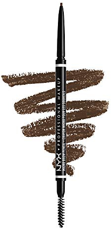 NYX Professional Makeup Matita sopracciglia, Micro Brow Pencil, Due lati con matita automatica e scovolino, Tonalità: Brunette