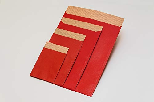Geschenkflachbeutel 9,5x14cm Rot Schmucktüten Größe 100 Stück