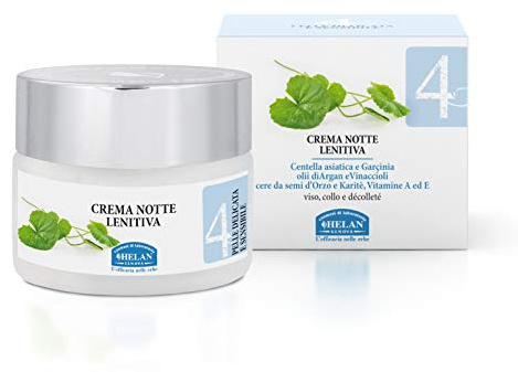 Helan, Linea Viso 4, Crema Notte Donna, Lenitiva e Nutriente per Pelli Delicate e Sensibili, con Olio di Argan, Karitè, Vitamina A ed E, 50 ml - Made in Italy