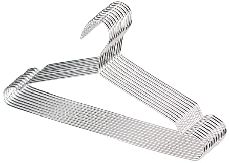 puersit 30 Perchas Ropa Metal, 42cm Perchas de Acero Inoxidable