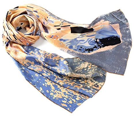 Prettystern - 160cm langer Seidenschal, Kunstdruck Gustav Klimt, Seide