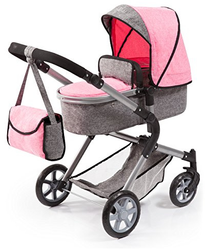 Bayer Design 18125Aa - Cochecito de Muñecas City Neo, Convertible, Rosa, Gris
