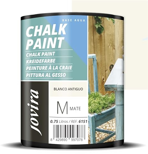 JOVIRA PINTURAS Chalk Paint 750 ml | Pittura al Gesso, Matte all' Aqua, Rinnova il tuo arredamento con creatività. (750 ml, Bianco Antico). F-25