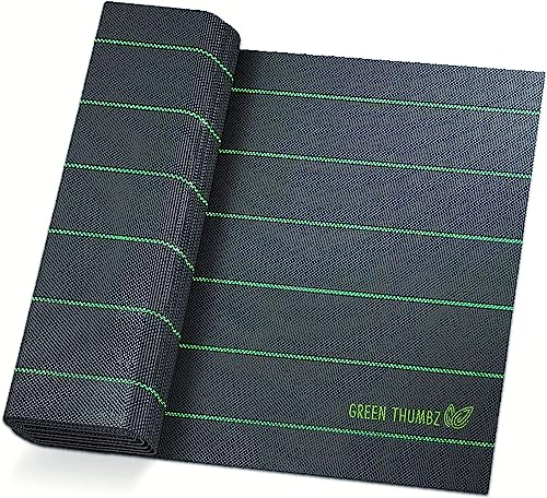Green Thumbz Heavy Duty Weed Membrane - 2m x 10m Folded Weed Control Membrane 100gsm - Weed Suppressant Membrane for Garden Landscape, Ground Cover, Patios and Weed Control Fabric for Flower Beds