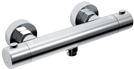 JOHO Miscelatore Termostatico per Doccia Rubinetto Doccia Estraibile da Bagno Cromato Tondo