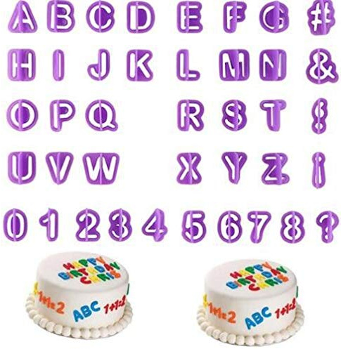 40pcs Alphabet Number Letter Cutter, Baking Mould Decorating Set for Cookie Fondant Cake Biscuit