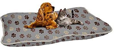 Italian Bed Linen Sogni e capricci Pets Gepolstertes Hundekissen Maxy, Pet Paws, 60 x 100 cm, Maxy-CSmicro-PET PAWS-60X100