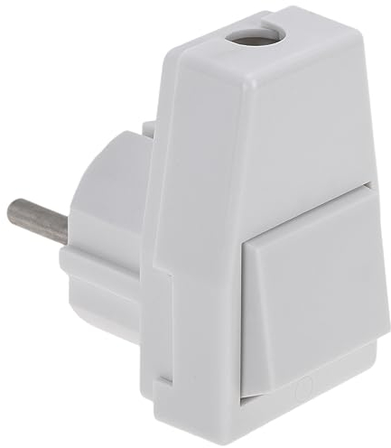 CableMarkt - Gewinkelter Schuko-Stecker mit weißem Schalter 250V/16A