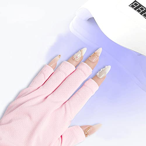Fopytu Guante De Arte De Uñas Guantes De Protección UV Guantes De Guantes Sin Dedos Protector para Herramienta De Lámpara Led De Gel De Arte De Uñas