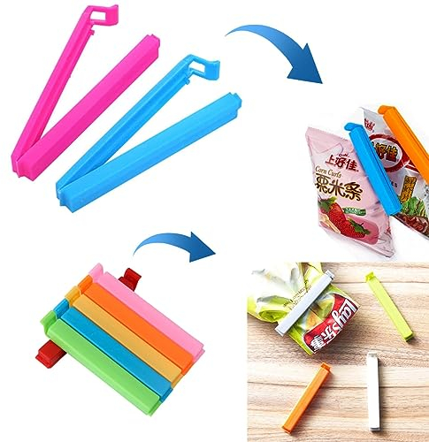 JOCXZI Chiudi Sacchetti,11cm Clip Alimentari per Chiudere Sacchetti,Colore Multiplo Clip di Chiusura in Plastica, Plastica Mollette Chiudi Sacchetti,25 Pezzi