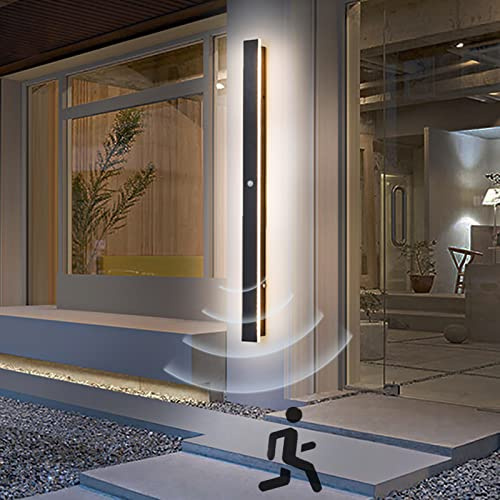150CM Außenwandleuchte Aussenleuchte mit Bewegungsmelder Wand Naturweiß | Lange Wandleuchte Aussen mit Bewegungsmelder Lichtsensor Wandlampe Außen 48W LED Aussenleuchte Wand, 4000K