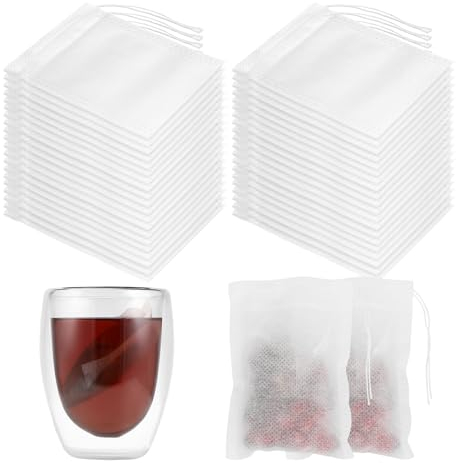 Mkitnvy 500 pezzi Sacchetti Filtro per Tè, carta filtro per tè sfuso 7 x 9 cm, usa e getta con cordoncino, Tessuto per Tè Sfuso, Spezie, Caffè, Grani, Tisane, Regalo perfetto per amici e familiari