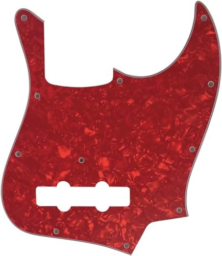 Gitarren-Pickguard für USA/mexikanische Fender, 5-saitig, Jazz-Bass-Stil, Schlagplatte (4-lagig, rote Perle)