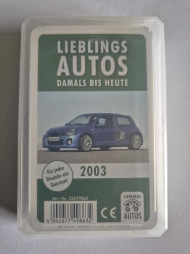 Lieblings Autos Auto Quartett 2003 Baujahr Geburtsjahr 23. Geburtstag Geschenk Spielkarten Neu