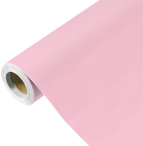 QUARKZMAN Papier Peint Rose Poudré de 500x40cm, Papier Peint Autocollant, Papier Peint Uni en Vinyle Auto-Adhésif Rose Poudré pour la Décoration Murale