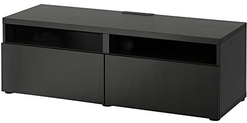 BESTÅ TV-Bank mit Schubladen, 120 x 42 x 39 cm, schwarz-braun/Lappviken schwarz-braun