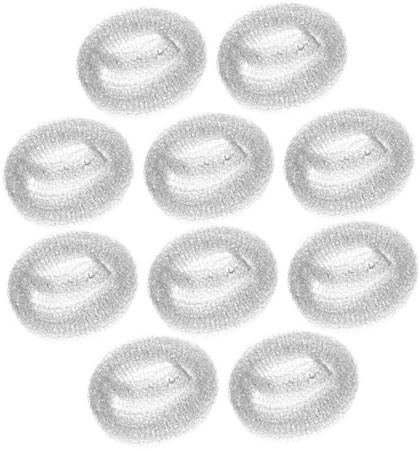 OKUMEYR 50pcs Stainless Steel Washing Machine Drain Hose Filter with Easy Installation and Cleaning, Laundry Lint Catcher for Dryer and Washer Hose, Sturdy Silver Mesh Trap for Cleaner
