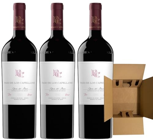 Capellanes Crianza 2022 - Vino Tinto de Ribera del Duero | Crianza| 14.5% Vol. | Variedad Tempranillo | Ideal Disfrutar con los Tuyos | Pack 3 Botellas 75cl