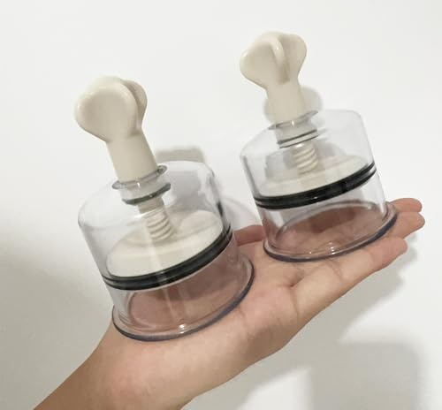 1 Pair Nipple Sucker Toys for Adult Sex Toy Nipple Pump Cupping Women Breast Stimulation Nipple Massager for Lovers SM Play (Transparent Inner Diameter 5.9cm)