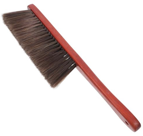 JEWEDECO Fireplace Cleaning Brush with Soft Bristles Ergonomically Designed and Long Wooden Handle, Anti-slip Extended Handle for Furniture and Car Cleaning, for Home and Office Use