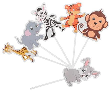 KONTONTY 8piezas Decoración De Pastel De Animales De Toppers De Cupcake Infantiles Adornos De Cumpleaños De Jungle Perfectos Para Celebraciones y Postres