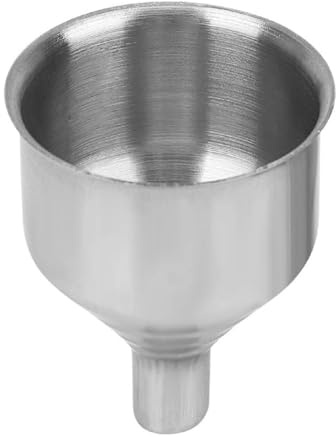 Rostfri tratt med smal halsdesign | diskmaskinssäker minitratt för whiskyflaskor, reseflaskor och oljebehållare | kökstillbehör av rostfritt stål (silver, 12 cm)