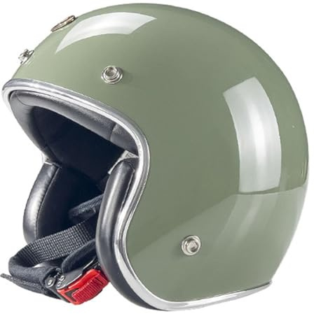 Casco Da Moto Jet Stile Vintage Aperto Casco Con Tesa Rimovibile Mezzo Casco Da Motociclista Per Uomini E Donne Omologato ECEDOT Caschi Cromwell 3/4 Casco A Scodella 7,L:59-60CM