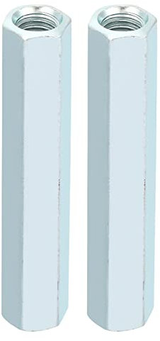 TICFOX M8 Dado esagonale lungo, Dado Di Accoppiamento Esagonale, 2 pezzi M8*66 Dadi a barra lunga Esagonale Dadi a manicotto esagonale Distanziale Elementi di fissaggio fil per l'edilizia industriale