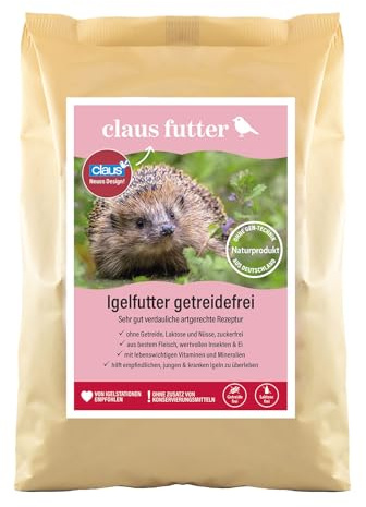 Claus Igelfutter getreidefrei | 1,5 kg | Mischfuttermittel für Igel | Auch für ernährungssensible, empfindliche und Junge Igel geeignet | Enthält Fleisch, Insekten und Ei