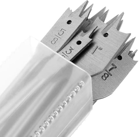 TsoLay 13-Piece Spade Drill Bit Sets, Alloy Steel Paddle Flat Bit, Flat Wood Hole Cutter Fit for Woodworking, Assorted Bits
