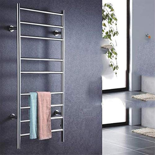 Scaldasalviette, Scaldasalviette, Portasciugamani Riscaldato, Scaldasalviette Elettrico Moderno Da Parete In Acciaio Inox Nichel Spazzolato, Stendibiancheria Per Bagni E Spa, Portasciugamani Da Bagno