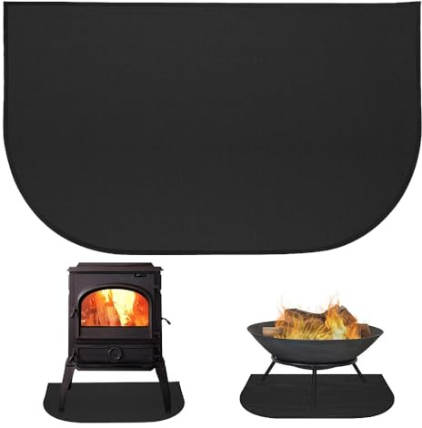 JOAASU Alfombra Ignifuga para Chimenea, 80 x 50 cm Alfombra para Chimenea, Esterilla Ignífuga, Protector de Suelo contra Chispas, Ideal para Chimeneas, Estufas de Leña y Barbacoas