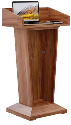 Generisch Elegantes Rednerpult aus Holz mit offenem Stauraum – Großes Pult für Kirche, Konferenzen und Lehrer – Robustes und stilvolles Präsentationsmöbel
