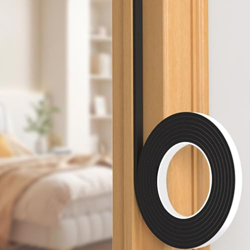 10M Foam Tape,Self Adhesive Foam Strip Single Sided,12mm Wide x 3mm Thick,High Density Foam Insulation Tape for Window Door Seal,Waterproof Padded Tape,Black