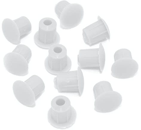M5 (5mm) DRILL HOLE COVER CAPS - BLANKING FURNITURE KITCHEN CABINET SHELF (Off White, 50)