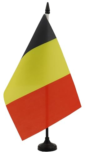 AZ FLAG Bordsflagga Belgien 21x14 cm Belgisk 100D Polyester Plastfot
