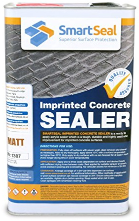 Smartseal Imprinted Concrete Sealer - Matt Finish - Easy To Apply - Durable Outdoor Sealer for Stamped Concrete Driveways & Patios - 5 Litres