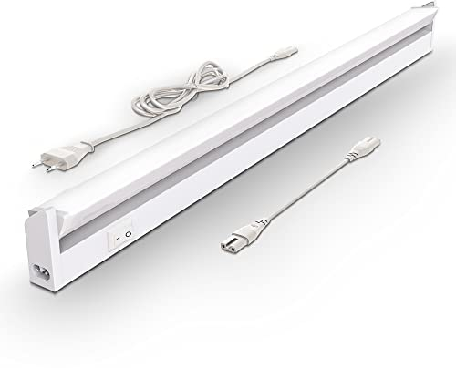 B.K.Licht - Lampada sottopensile cucina LED con interruttore on/off, luce bianca neutra, orientabile, lampada sottopensile, lampada led sottopensile, lampada cucina, 54,7x6,1x2,4cm, bianco
