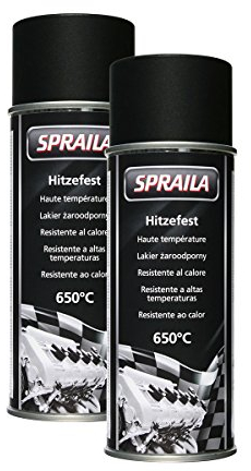 KWASNY Lackspray Hitzefest Schwarz 400Ml Hitzelack Thermolack Auspufflack 650°C 2X