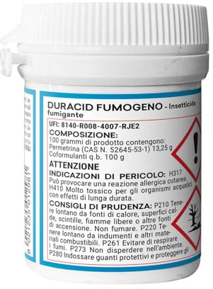 Insetticida Fumogeno Eliminare Insetti Ampio Spettro Azione, Miscela Fumigante Contro Insetti, 100% Made in Italy - 11g