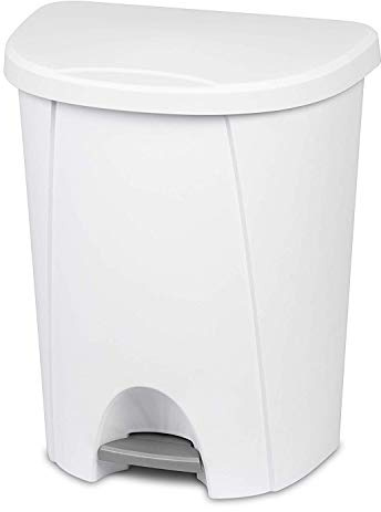 STERILITE 10948004 Step Can, White, 6.6 Gallon