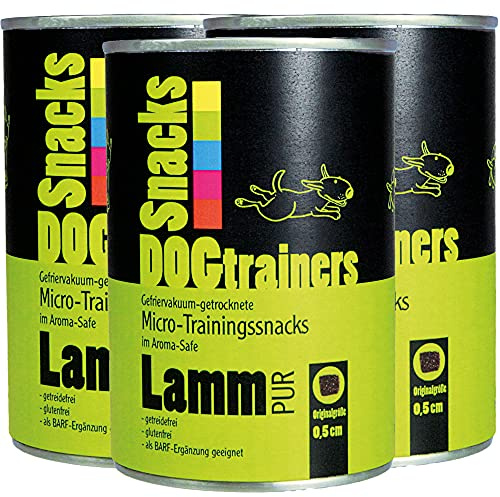 Schecker DOGTRAINERS Lamm PUR 3 x 160g getreidefrei glutenfrei als Barf-Ergänzung geeignet 100% Lamm Single Protein