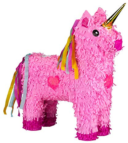 Monsterzeug Pinata für Kinder, Einhorn zum Zerschlagen, Partyspiel, Kindergeburtstag Überraschung, Pappfigur für Süßigkeiten, Buntes Einhorngeschenk