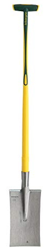 Leborgne, Louchet Nord Manche ergonomique tri-matière Novagrip En T, Tête Acier Trempé, Manche de 90 cm, Assemblé en France, Repose-Pieds, Longueur 124 cm, Hauteur tête 28 cm, Largeur 16 cm, Jaune