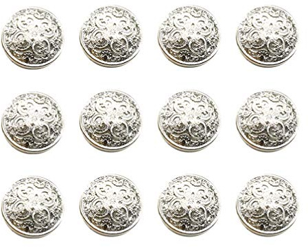 HEALLILY 30 Stücke Vintage Antike Metall Blazer Knöpfe Mit Schaft für Mäntel, Jacken, Hemden, Anzüge, Hosen - Runde Nähknöpfe für DIY Handwerk 25Mm (Silber)